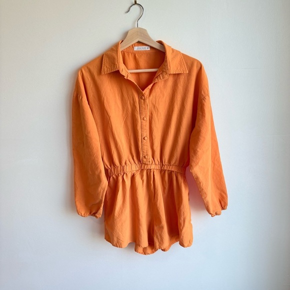 12th Tribe Pants - 12th tribe orange long sleeve cotton romper size small